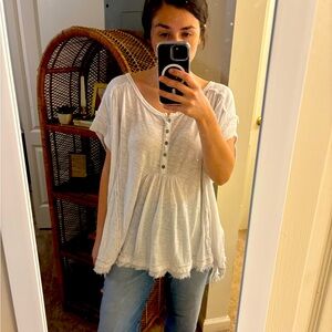 Free People white flowy shirt